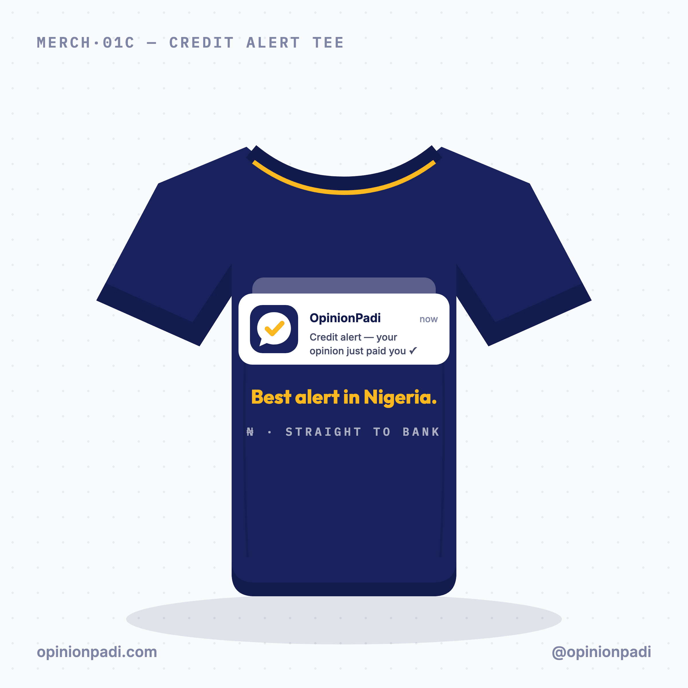 The Credit Alert Tee mockup